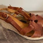 Franco Sarto  Crispin Wedge Brown Leather Sandals Shoes Women’s Size 7.5 Photo 0