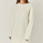 English Factory NWT Cozy Round Neck Cream Textured Knit Sweater Dress Photo 0