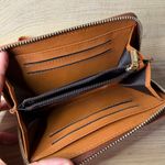 Hawaii Wristlet Leather Zip Around Wallet Tropical Palm Hibiscus Embossed Orange Photo 3