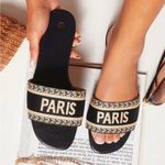 Lavishly Paris Women’s City Paris Black Slides Size: 8 Multiple Photo 3