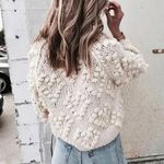 Chicwish  Knit Your Love Ivory Heart Shape Pompoms Chunky Knit Cardigan Sweater S Photo 9