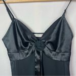 Victoria's Secret  Black Satin Chiffon Rose Teddie Chemise Nightgown Slip XS Photo 2