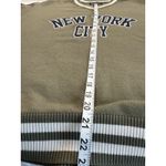 Charlotte Russe VTG Y2K 90s  NYC Olive Varsity Stripe Vneck Sweater Preppy OVSZLg Photo 2