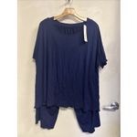 Neiwei Soft Navy Blue 2pc Pajama Sleep Set Size 2XL‎ Capri Pants + T Shirt Photo 1