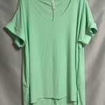 Zenana Outfitters Women’s Pullover Tunic V Neck Mint Green Ribbed Top Shirt Sz XL NWOT Photo 4