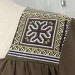 Altar'd State New Large Olive Green Long Sleeve Embroidered Square Neck Dress Photo 10