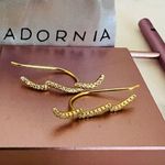 ADORNIA Swarovski Crystal‎ Climber Earrings, Diamonds, Gold, NWT Silver Photo 2