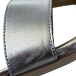 Talbots Like New Leather Tilly Block Heel Sandals Silver Size 9 1/2 Photo 6