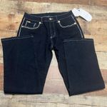 Diane Gilman DG2 | NEW Dark Wash White Stitch Stretch Straight Leg Jeans Sz 10 P Photo 1