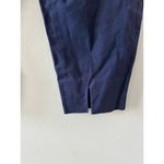 Isaac Mizrahi Live Pants Women's 12 Navy 24/7 Stretch Crop Back Slit Pull On Photo 6