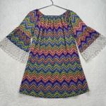 Winwin  Tunic Dress Half Sleeve Lace Bell Sleeve Multicolor‎ Y2k Size L-XL Photo 6