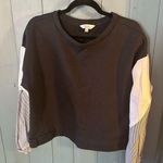 Nicole Miller Black and White Long Sleeve Top, Size Large Photo 0
