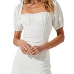 ASTR NWT  White Milkmaid Puff Sleeve Mini Dress Photo 0