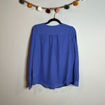 Elle 🌺  blue and black polka dot blouse Photo 4