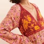Free People  Bohemian Retro 70s Gypsy Fall Floral Tilda Maxi Dress Medium NEW Photo 8