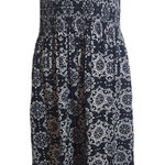 Croft & Barrow  Black and White Floral Smocked Midi Dress Size Medium Photo 0