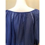 LC Lauren Conrad LC Lauren ~ Blue Sheer Lace Batwing Dolman Sleeve Button Front Blouse ~Size Sm. Photo 3