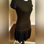 Alythea Black Dropped Waist Pleated Short Sleeve Dress  ModCloth Size Small Photo 2