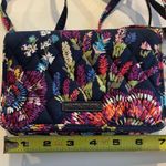 Vera Bradley Bear Bradley Crossbody RFID Insert Midnight Wildflower Navy Blue Double Zip Snap Photo 5