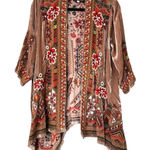 Johnny Was  Meri Velvet Silk Blend Floral Embroidered Open Front Topper Small Photo 0