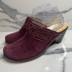 Softspots Women's Burgundy Suede Cate Clogs Mules Sz 9 Comfort Boho Festival Red Photo 2