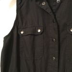 Free People Too Far black Sleeveless Utility Long Tunic Vest Top oversized XS Photo 4