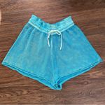 Free People  Summertime Blues Knit Shorts Sz XL Blue Butterfly Photo 2