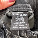Elite Jeans ⭐️  Black Acid Wash Distressed Destroyed Raw Pull On Skinny Jeans NWT Photo 4
