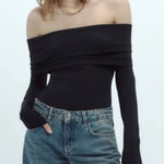 ZARA  Black Off-Shoulder Bodysuit NWT Photo 0