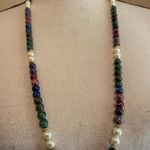 Women’s Bead Costume Necklace Beaded Blue / Purple / Green Glass Faux Pearl Photo 3