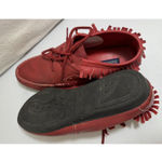 VTG 80S WOMENS 9 RED FRINGE LEATHER BOOTIES HUNTER’S RUN‎ BOOTS SHOES Photo 2