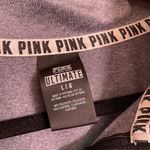 PINK - Victoria's Secret  Light Blue Gray Fitted Ultimate Active Zip Pullover Large Photo 2