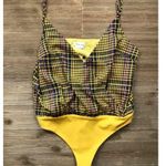 Lovers + Friends NWT  Bianca Yellow Plaid Bodysuit Photo 3