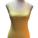 Lululemon 2 Tone Yellow Racerback Mesh Back Tank Top Built in Bra Size 4 Photo 0