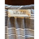 Bella Dahl Shirt Women Large Gray Black Striped V Neck Tie Waist Top Preppy Photo 7