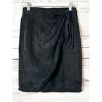 J.Crew Women's Knot Side Lined Asymmetrical Hem Wrap Mini Skirt Black Size 0 Photo 3