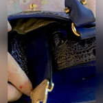 M.C. Mark Chantal vintage Designer Handbag (NEW condition) blue leather Photo 10
