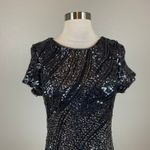 Betsy and Adam Sequined Midi Sheath Cocktail Dress Size 10 Black and Silver Photo 4