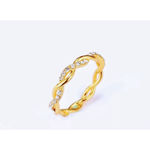 Boutique NEW 14k Gold Plated‎ S925 Simulated Diamond Twist Eternity Band Ring, Size 4 Photo 15