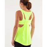 Lululemon Run For Your Money Sports Bra Tank High Vis Yellow Ray Size 2 EUC Photo 2