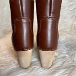 Maguba Leather Wood Wedge Clog Wedge Boot‎ Chocolate Brown Women’s 38 8 Photo 7