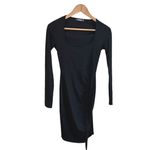 Missguided Dress Black Bodycon Mini Dress Ruched Size 4 Photo 1
