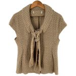 Marni Neutral Beige Woven Metallic Cap Sleeve Cardigan Jacket Size 42 Tan Photo 5