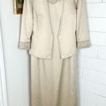 Forever Yours Beaded Gown With Jacket Size 16 MOTB Champagne Size 16 Photo 0