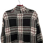 DKNY NWOT  Women’s Plaid Pullover Sweater Black, White & Red Size Medium Photo 4