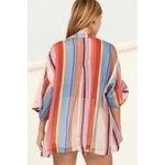 HYFVE  Women's Shirt Stripe‎ Me Up Button Up Multicolor Size L Sheer Oversize Photo 3