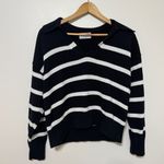 Old Navy  Polo Knit Cotton Sweater Size Medium Striped Black White Photo 1