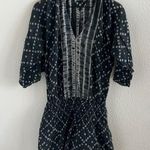 Ulla Johnson Gray Geometric Smocked Waist Tunic Mini Dress Cotton Lined Small Photo 0