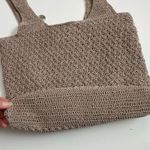 Kathy Ireland Vintage Purse Crocheted Sack Bag Tote Boho Neutral Taupe Y2K Photo 9
