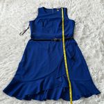 Tommy Hilfiger  Women's Ruffled Belted Sheath Dress Royal blue size 10 Photo 5